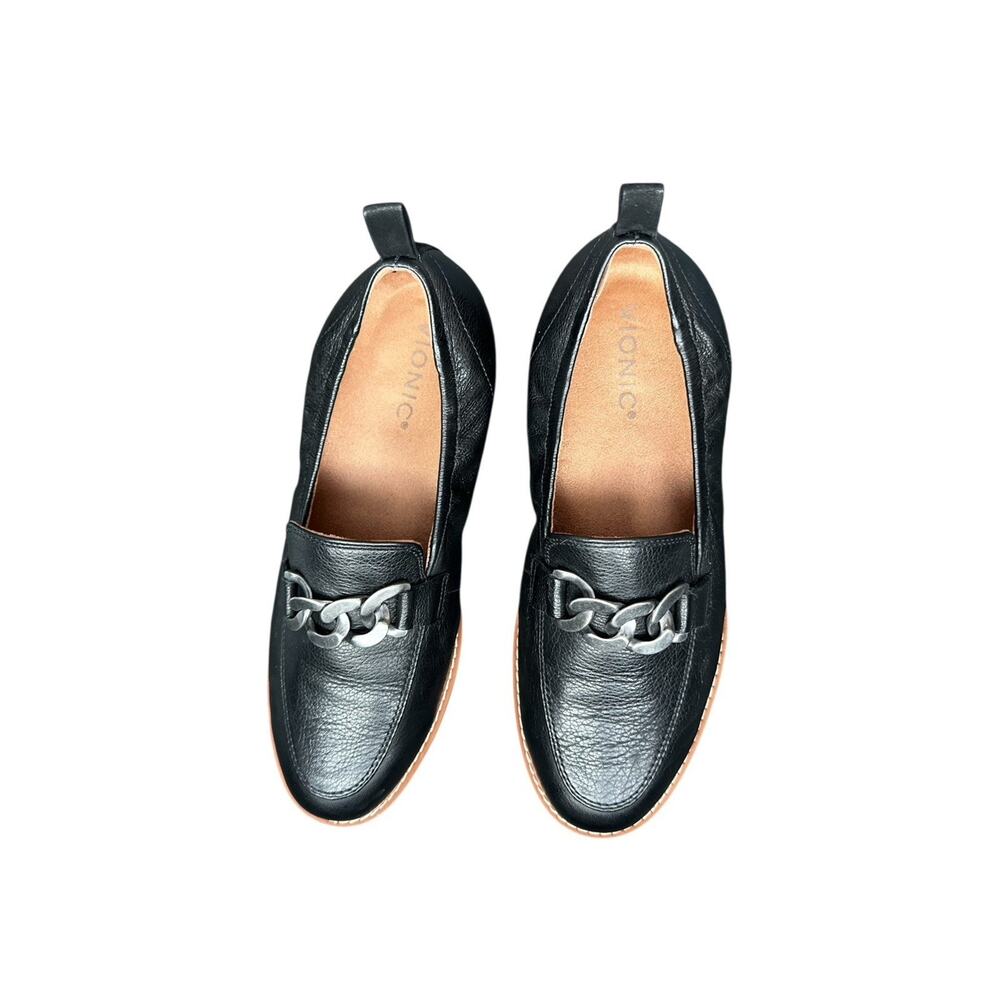 Vionic Women’s Cynthia Black Loafer Slip-On Chunky Heels US 7 Wide 7462133